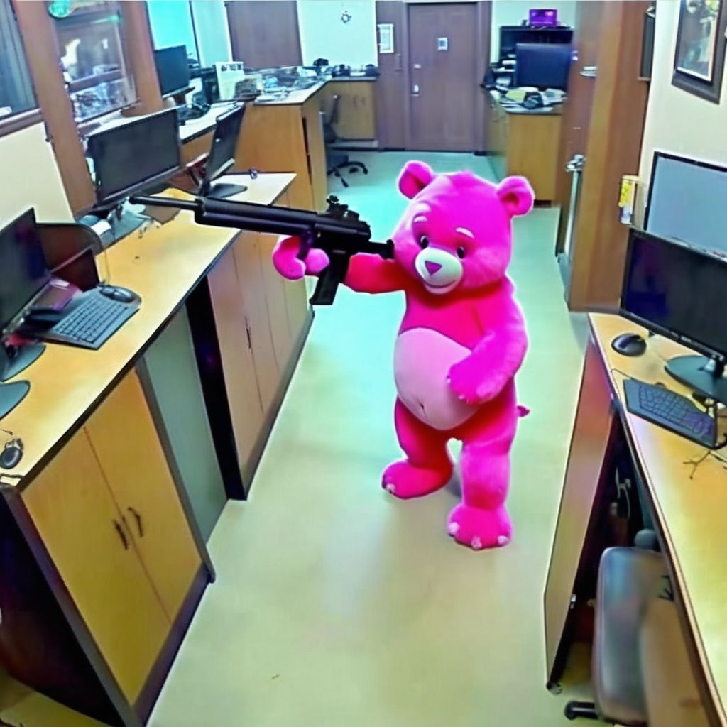 00057-20240226230256-7779-A CCTV Style photo of carebear with a big gun  _lora_SDXL-CCTV-Style-Lora_0.7_.jpg